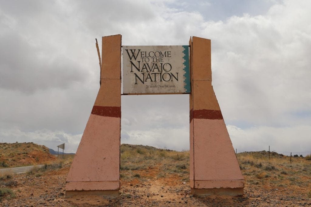 Navajo Nation Welcome Sign.