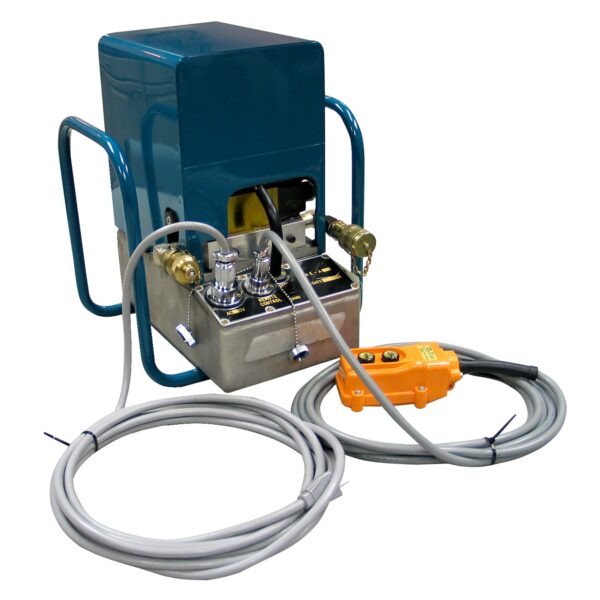 The R-14EAD is a fully remote controlled, double acting, 10,000 psi, electric pump.